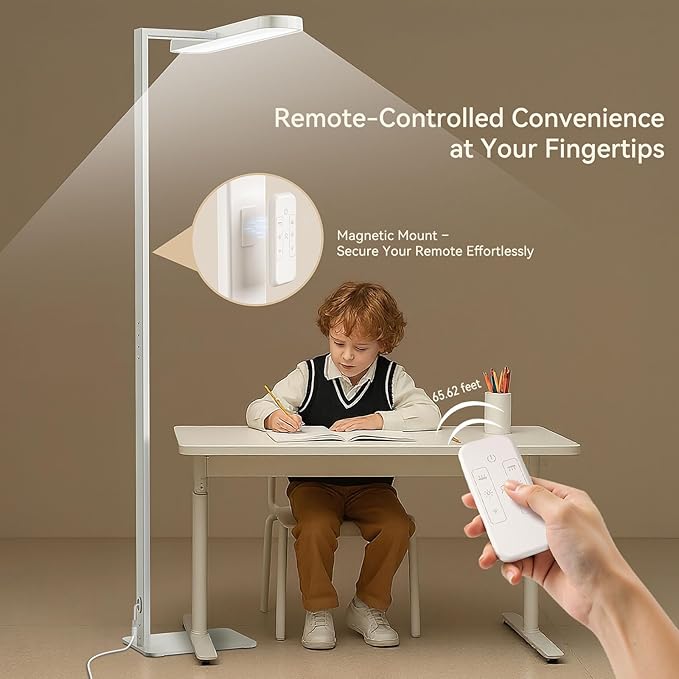 LASTAR Floor Lamp, 7 Brightness Levels Eye-Caring Remote-Control 70'' Led Floor Reading Lamp, 4000K, 9,000LM Standing Lamp Suitable for Living Room, Office, Conference Room, Study, and Piano Room