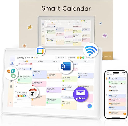 15.6" Digital Wall Calendar–2026 Smart Digital Calendar Planner w/Touchscreen Chore Chart, Meal Planner & Calendar Sync – Ideal Thanksgiving, Christmas & New Year Gifts for Moms, Parents & Families