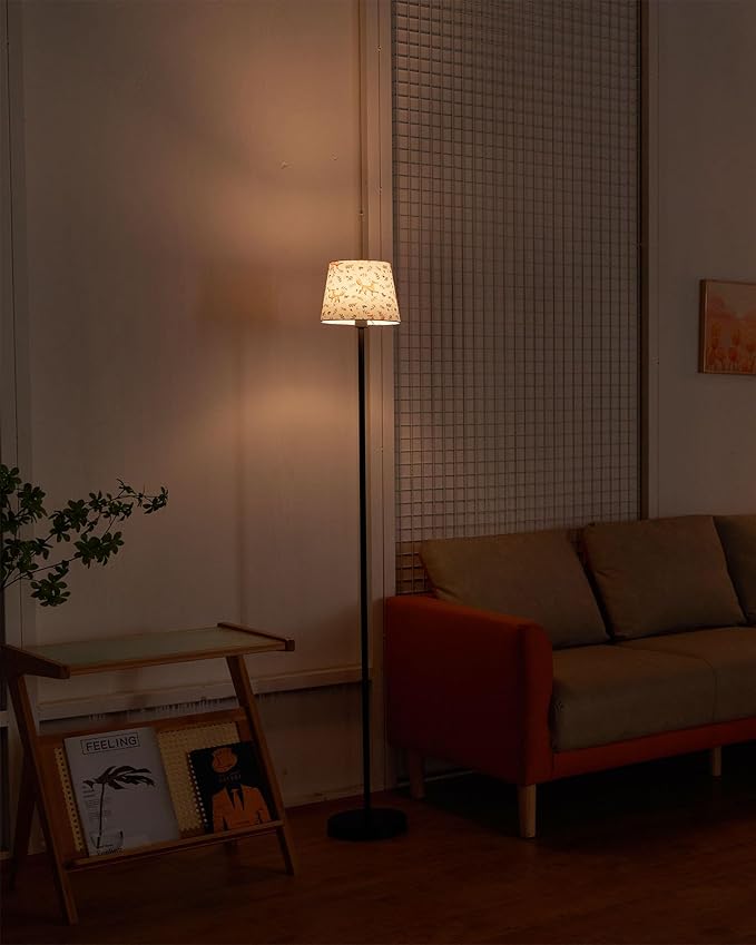 UMEXUS Cordless Rechargeable Floor Lamp for Bedroom, 57" Battery Operated Dimmable Floor Lamp, Small Corner Standing Light with Remote & Timer Portable Bedside Outdoor Patio Kids Room Ambient Lighting