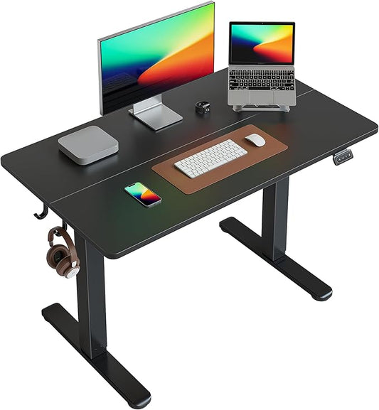 FEZIBO Electric Standing Desk Height Adjustable, 40 x 24 Inches Sit Stand up Desk, Home Office Computer Desk Rising Memory Presets (Black)