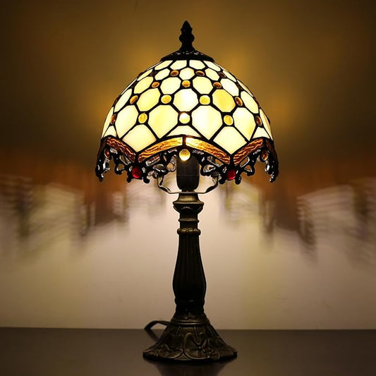 Tiffany Table lamp 8-inch Retro Stained Glass lamp Suitable for bedrooms Beside The Bed Living Room Night Lights and Home Offices
