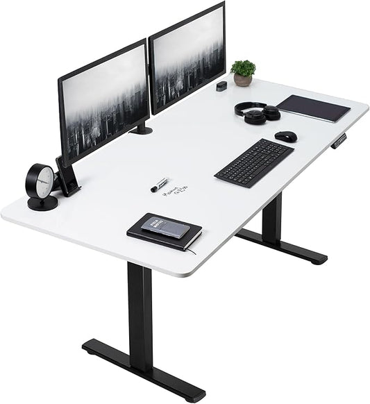 VIVO Electric Dry Erase 71 x 30 in Standing Desk, Memory Height Adjustment, 1B Series, Whiteboard Top Black Frame, DESK-KIT-1B7WE