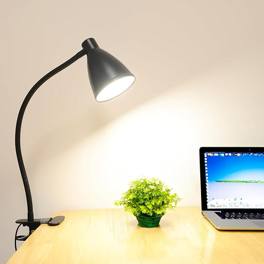LED Desk Lamp Eye-Caring, 360° Flexible Gooseneck, 10 Brightness Dimmable Reading Light, 3 Color Modes, 10W 40 LED for Home Office, Craft, Computer, Nightstand Reading