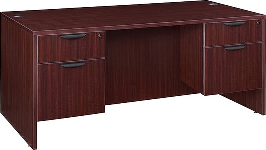 Regency Desk Legacy Double Pedestal, 66", Mahogany