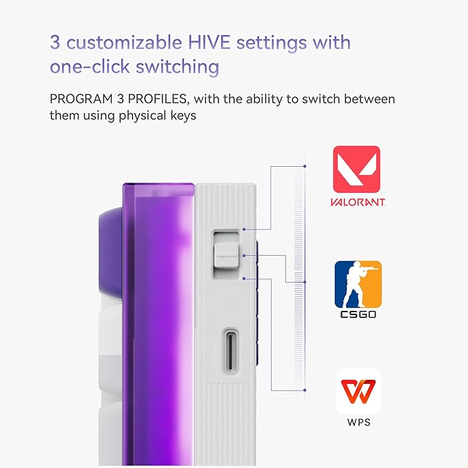 MelGeek MADE68 Air Wired Keyboard, Hall Effect Magnetic Switch Low-Profile Gaming Keyboard, 65% Compact Rapid Trigger, Hot-Swappable, RGB Snap Tap & Adjustable Actuation, Online HIVE Custom (Purple)