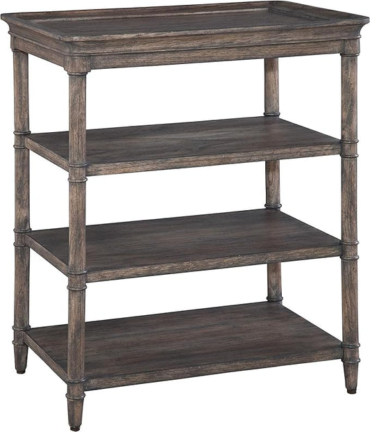 Hekman Three Shelf Small Table Lamp for Living Room Furniture and Bedroom - Select Solids and Veneers, Lincoln Park Finish, and Three Open Shelves Small Side Table - Vintage Home Decor