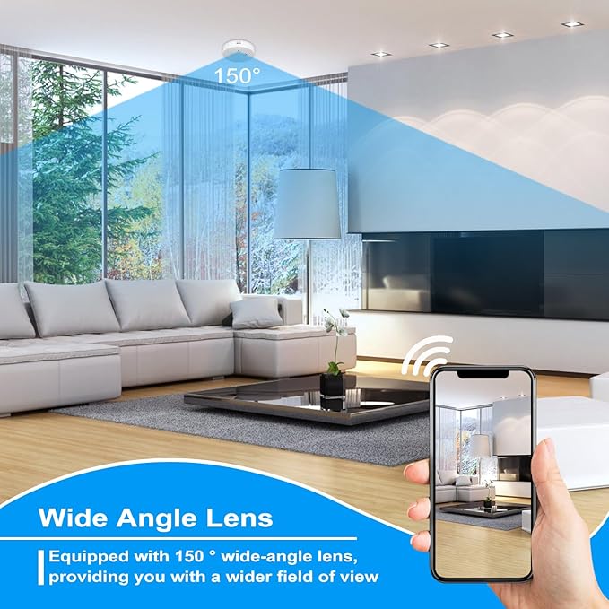TANGMI Security Cameras WiFi Camera Smoke Detector Hidden Camera Video HD 1080P Wireless Small Nanny Cam Real-Time Spy Camera for Home with Night Vision and Motion Detection