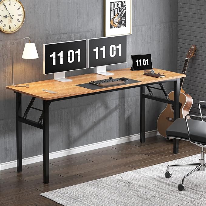 sogesfurniture Computer Desk Office Desk 59.8Inch Folding Table Laptop Desk Computer Table Workstation with BIFMA Certification No Assembly Required,Black BHUS-AC5-15260BB