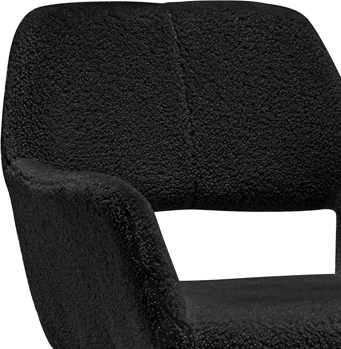 Mid Century Modern Dining Chairs Set of 6 & 4 & 2 Comfy Accent Chair Upholstered Kitchen Dining Living Room Chairs for Bedrooms Waiting Room Home Arm Desk Chair No Wheels (Wool Black, 6)