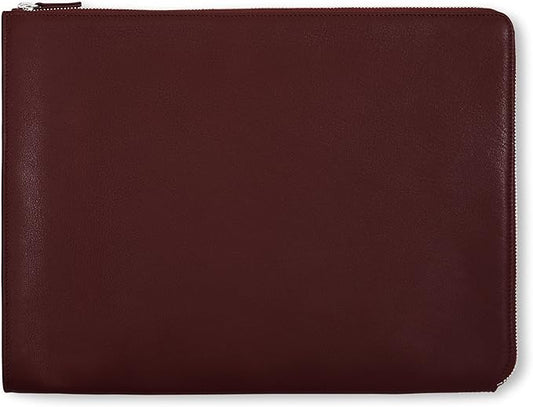 Leatherology Bordeaux Leatherolgy Zippered Document Holder with Interior Pocket for Tablet
