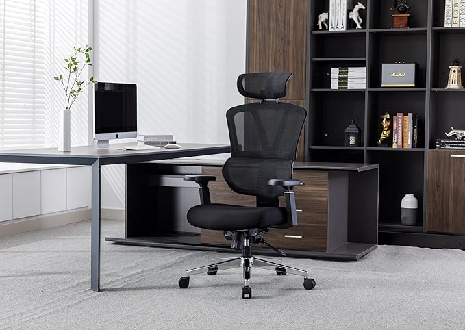 Ergonomic Office Chair, high-Back Office Chair, Black mesh Office Chairs, 3D armrest, Adjustable headrest, Tilt Function,The Most Comfortable Office Chairs