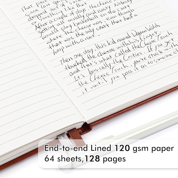 12 Pack Notebooks Journals Bulk with 12 Black Pens, Feela A5 Hardcover Notebook Classic Ruled Journal Set with Pen Holder for School Business Work Travel Writing, 120 GSM, 5.1”x8.3”, Brown