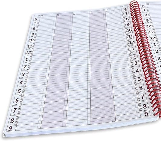 Notebook Planner, 5 Column Appointment Book – Large 10" x 13.5" Undated 2025 Planner, Daily & Hourly Planner in 15 Minute Increments – Spiral Notebook Organizer for Scheduling Appointments (5 Columns)