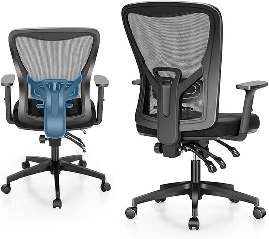 MAISON ARTS Ergonomic Mesh Office Chair, High Back Computer Task Chair Desk Chair with Adjustable Armrest and Lumbar Support for Home Office