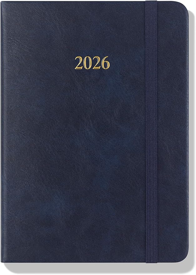 Wykeham's Executive 2026 Daily Journal Planner – US Public Holidays & Format – Customization Available (Royal Blue, A6)