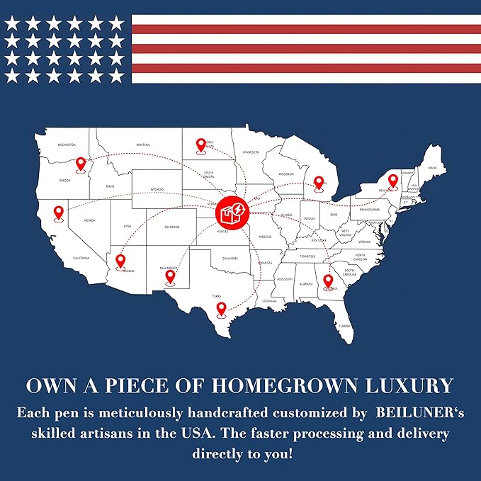 BEILUNER Blue Personalized Pen,Stunning Luxury Lacquer With 24K Gold,Schneider Ink Refills,Multiple Fonts To Custom Rollerball,Gift Pen For Men & Women,Executive,Graduation,Christmas,Nice Fancy Pens