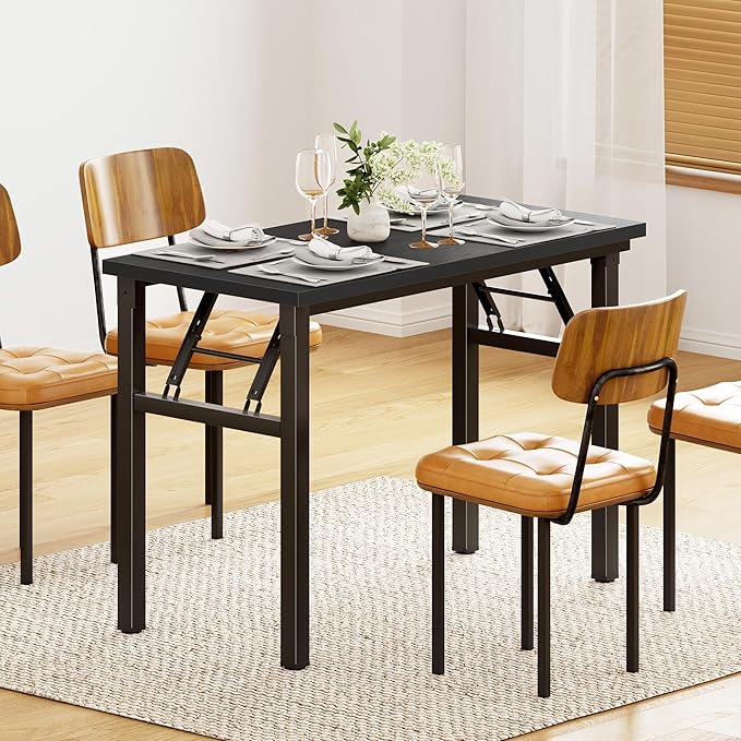 SDHYL 31.5inchesNo Assembly Foldable Computer Desk for Home Office Workstation, Study and Writing, Black