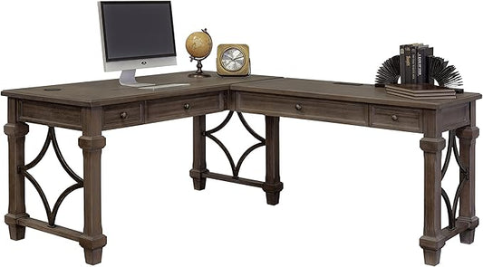 Martin Furniture Desk And Return, Weathered Dove
