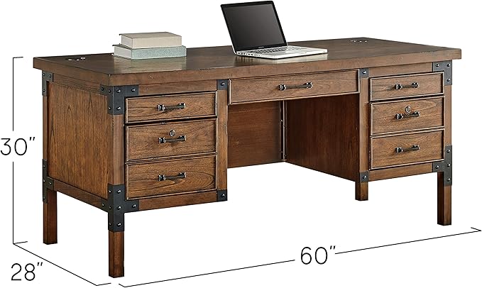 Martin Furniture HALF PEDESTAL DESK, Brown