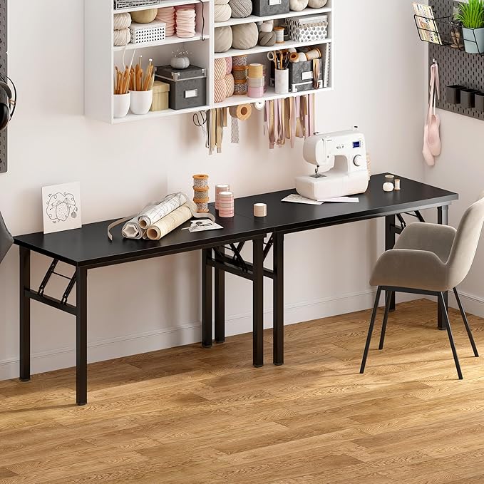 Need Home Office Desk 47 inch - No Assembly Folding Computer Table with BIFMA Certification,Computer Table Workstation Perfect for Teens/Office/Home