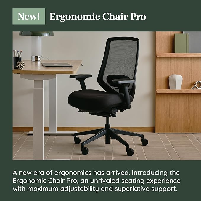 Branch Ergonomic Chair Pro - Mesh Office Chair with 14 Points of Adjustment - Height, Depth & Tilt Adjustable - 5D Armrests - Forward Tilt, Smooth Recline, and Lumbar Support - Black