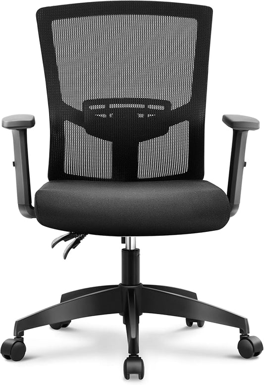 MAISON ARTS Mesh Office Chair Ergonomic Home Desk Chair Mid-Back Computer Task Chair with Breathable Mesh and Adjustable Armrests for Home Office