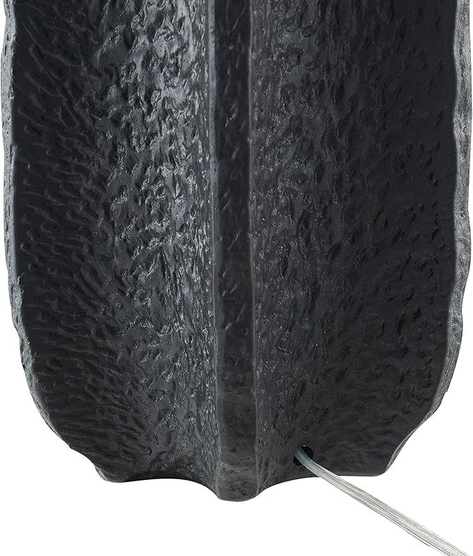Henn&Hart 24" Tall Table Lamp with Fabric Shade in Flat Black/Gold, for Home, Living Room, Bedroom, Entertainment Room, Office, Kitchen, Dining