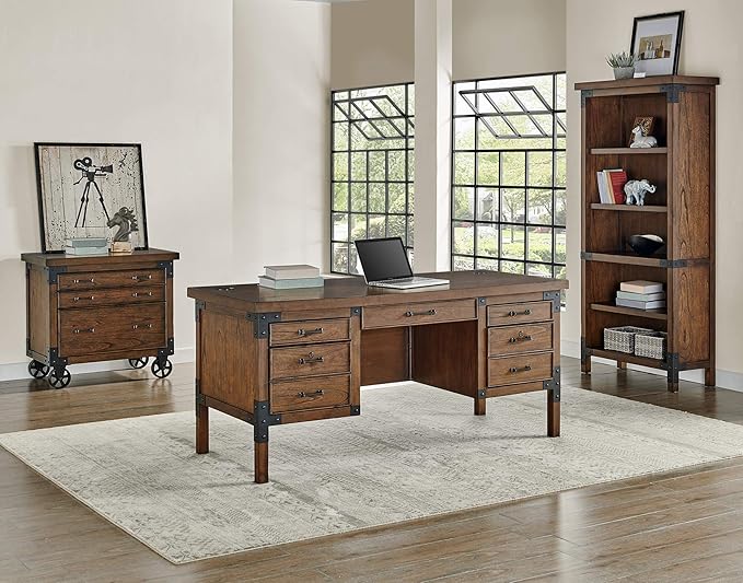 Martin Furniture HALF PEDESTAL DESK, Brown