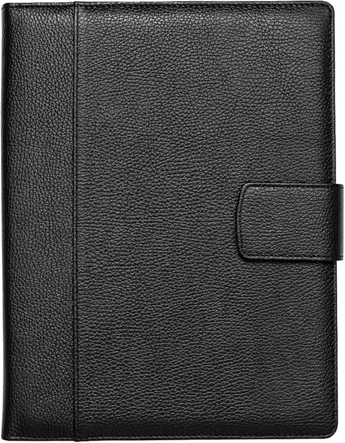 Maruse Italian Leather Executive Padfolio, Folder Organizer with Magnetic Closure and Writing Pad, Handmade in Italy, Black