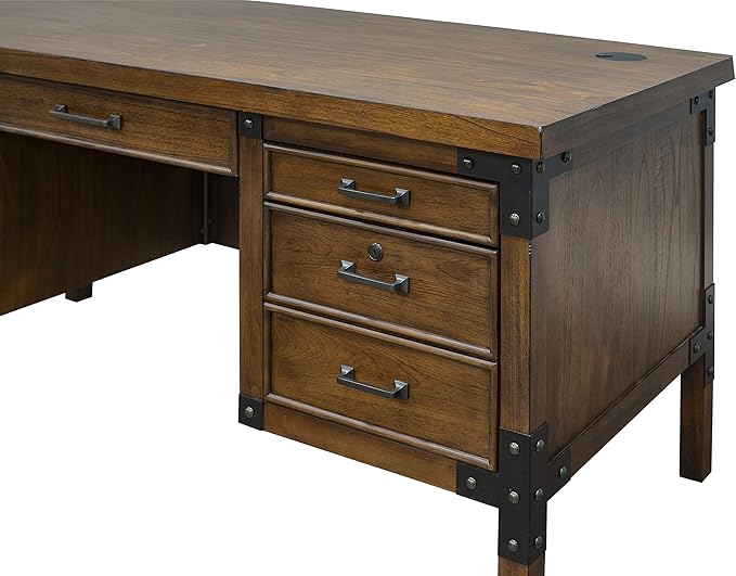 Martin Furniture HALF PEDESTAL DESK, Brown