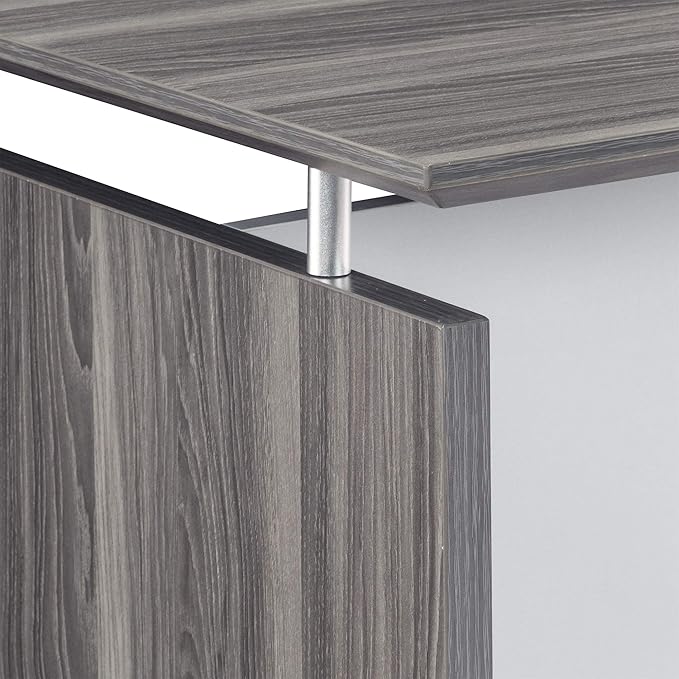 Mayline MNDS72LGS Medina Straight Edge Desk, 72"W, Gray Steel Laminate