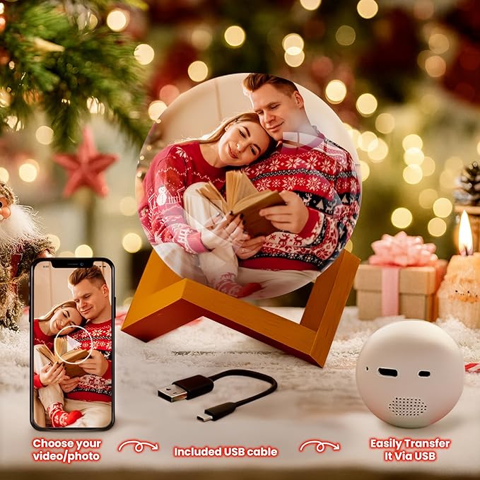 Memory Orb Custom Video Sphere, Memory Orb Ball Ornament, Crystal Ball Video Player for Family or Friends, Personalized 3D Ultrasound Crystal for Birthday Anniversary Christmas or Any Occasion