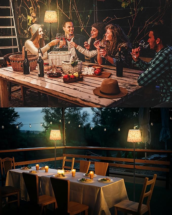 UMEXUS Cordless Rechargeable Floor Lamp for Bedroom, 57" Battery Operated Dimmable Floor Lamp, Small Corner Standing Light with Remote & Timer Portable Bedside Outdoor Patio Kids Room Ambient Lighting