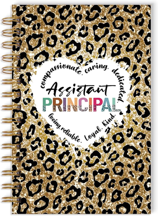 Assistant Principal Spiral Notebook Journal Assistant Principal Appreciation Gifts for Women Men, Thank You School Teacher Appreciation Gifts, Leopard Print Spiral Notebook 5.5x8.3 Inch