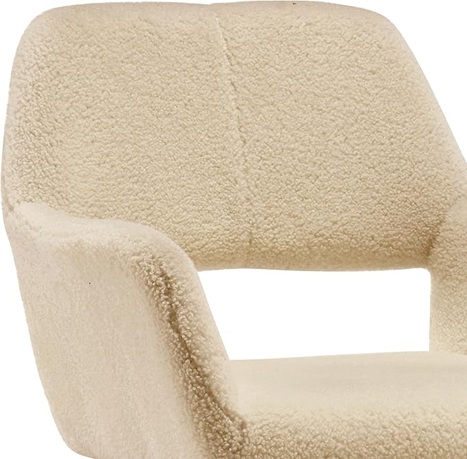 Mid Century Modern Dining Chairs Set of 2 & 4 & 6 Comfy Accent Chair Upholstered Kitchen Dining Living Room Chairs for Bedrooms Waiting Room Home Arm Desk Chair No Wheels (Wool Light Khaki, 2)