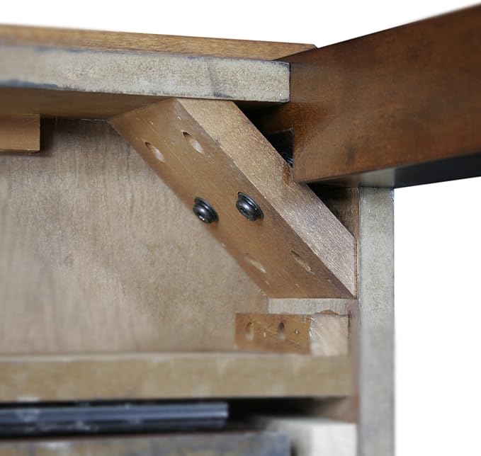 Leick Home 82400 Mission Writing Computer Desk with Drop Front Keyboard Drawer, for Home Office, Solid Wood, Mission Oak