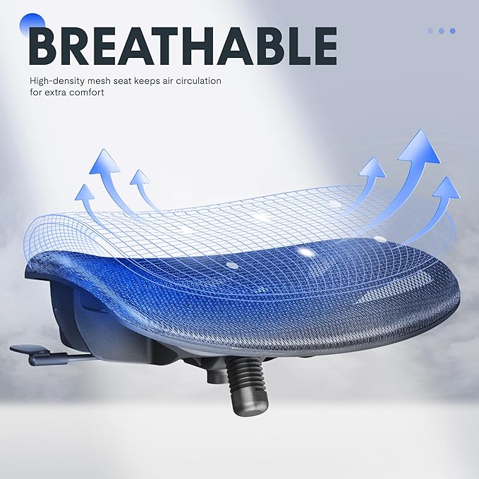 FLEXISPOT OC3 Air Ergonomic Office Chair Mesh Back Swivel Computer Chair Executive Office Desk Chairs with Adjustable Lumbar Support/2D Headrest/Lockable Backrest, Mesh Seat Cushion, Gray