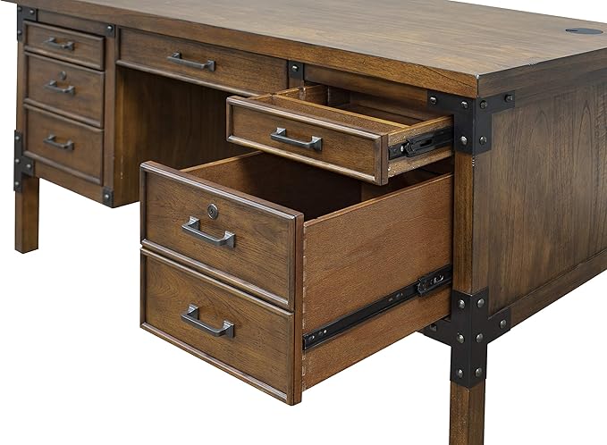 Martin Furniture HALF PEDESTAL DESK, Brown