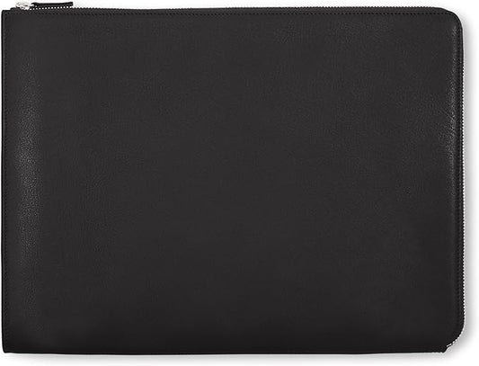 Leatherology Black Onyx Leatherolgy Zippered Document Holder with Interior Pocket for Tablet