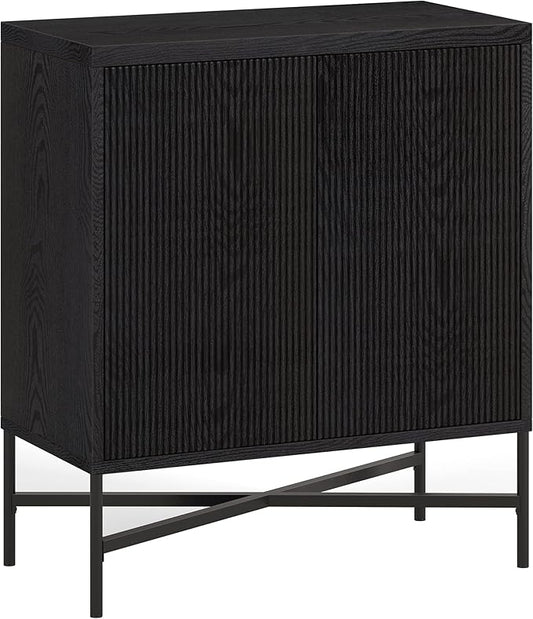 Henn&Hart Brighton Accent Cabinet, 28" Wide(15" D x 28" W x 32" H), Black