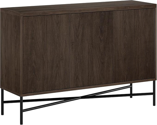 Henn&Hart 48" Wide Rectangular Buffet Table in Warm Brown, for Home, Living Room, Bedroom, Entertainment Room, Office