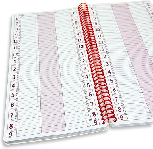 Notebook Planner, Appointment Book – Large 7" x 13.5" Undated 2025 Planner, Daily & Hourly Planner – Spiral Notebook Organizer for Scheduling Appointments (3 Columns)