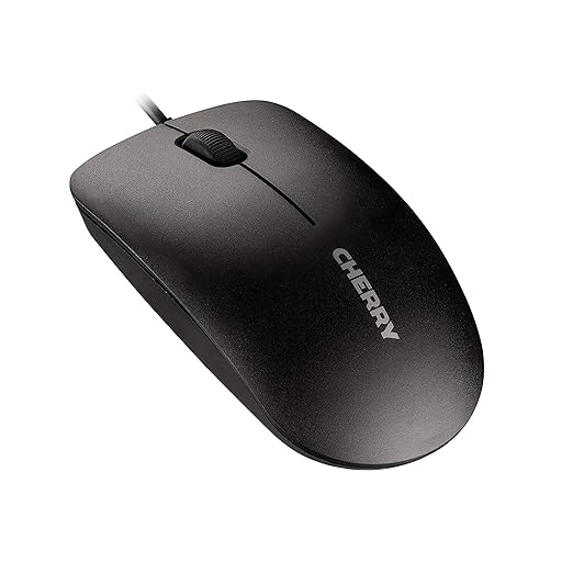 CHERRY Corded Mouse. Simple Durable and Reliable Office Mouse. 3-Button with Scroll Wheel. USB Plug N Play. MC 1000