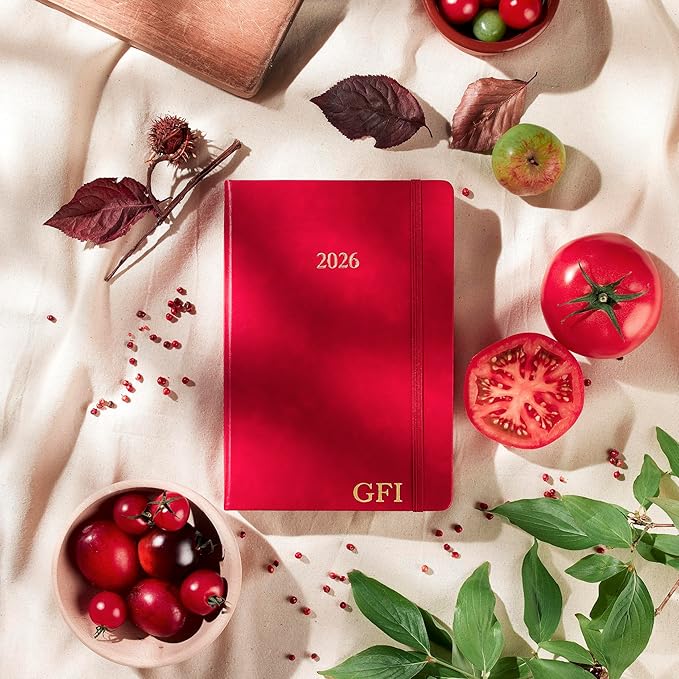 Wykeham's Executive 2026 Daily Journal Planner – US Public Holidays & Format – Customization Available (Personalized Crimson, 8.5”×5.5”)
