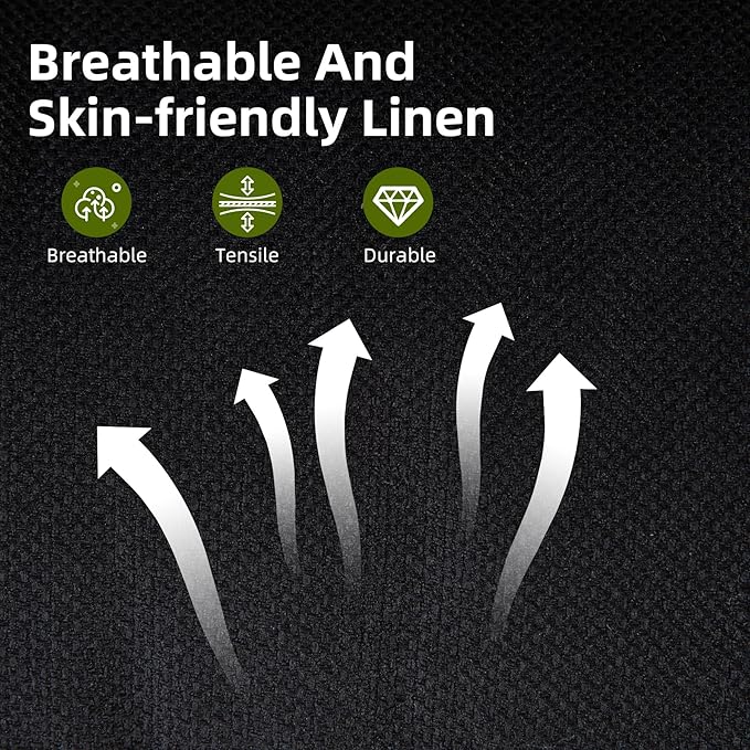 Office Chair, Criss Cross Legged Office Desk Chairs with Wheels, PU Leather Adjustable Wide Swivel Walnut Task Chair with Linen Fabric, Ergonomic Mid Back Computer Chair for Meeting Room, Home